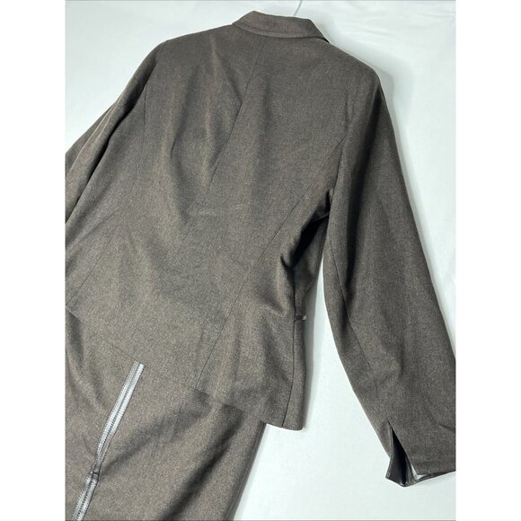 Jex Collection Women’s 2 Piece Brown Suit Skirt & Jacket Blazer Set Size 16 (46) - Picture 13 of 16